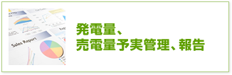 発電量、売電量予実管理、報告